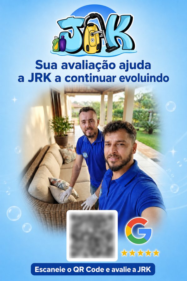 Cartão de avaliação no Google da JRK Higienização