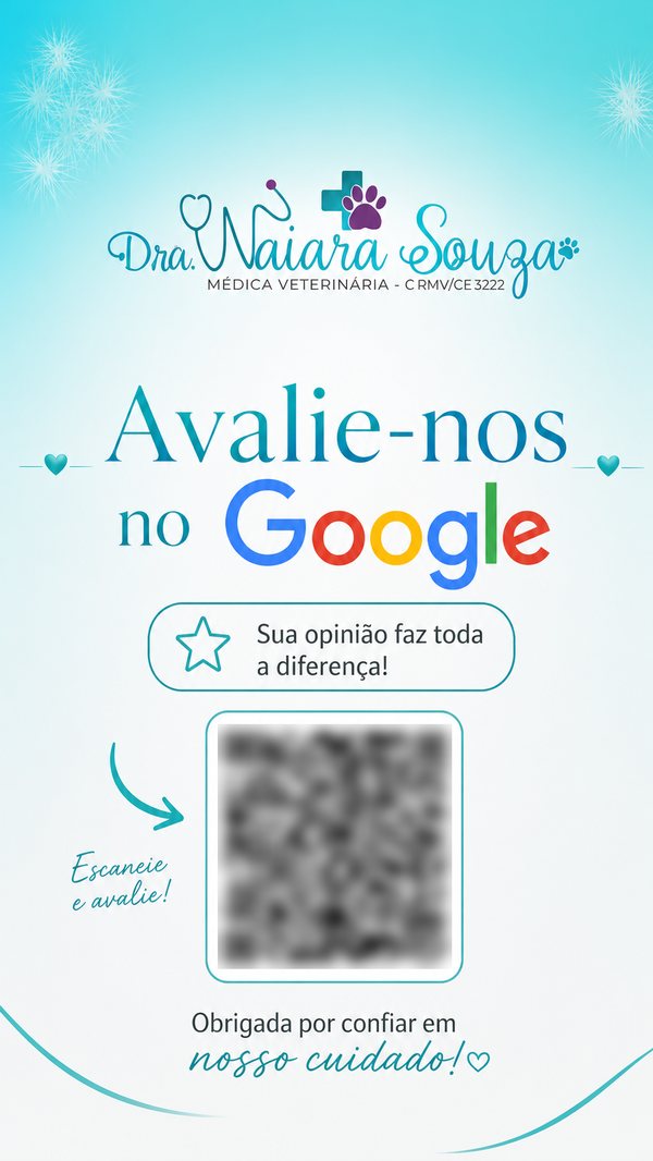 Cartão de avaliação no Google da Dra. Naiara Souza
