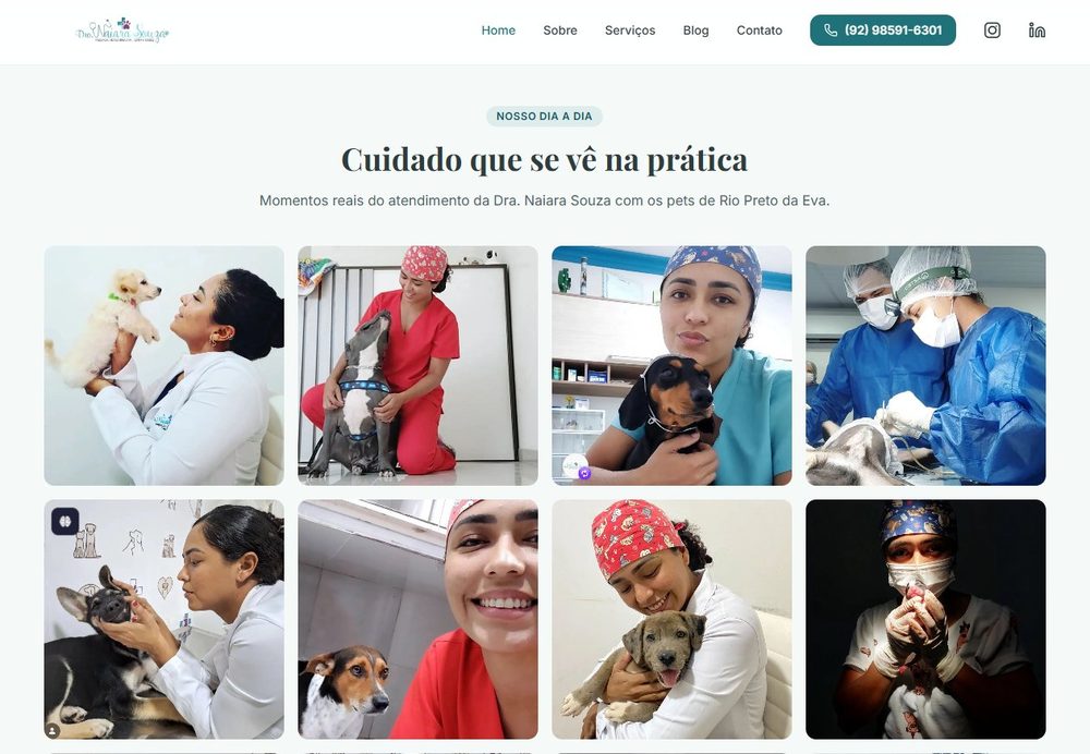 Landing page da Clínica Veterinária Dra. Naiara Souza